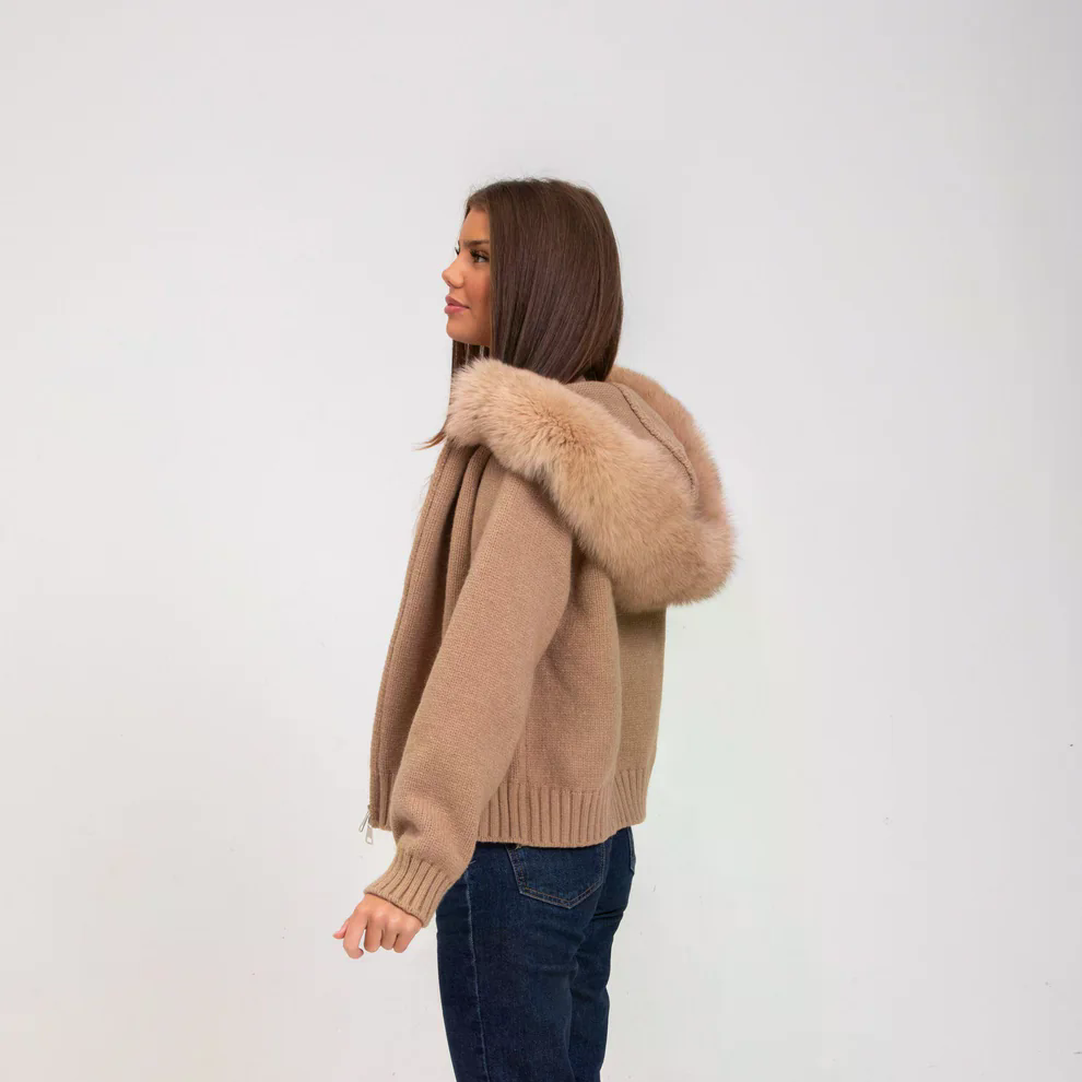 Cardigan Cappuccio a Peluche