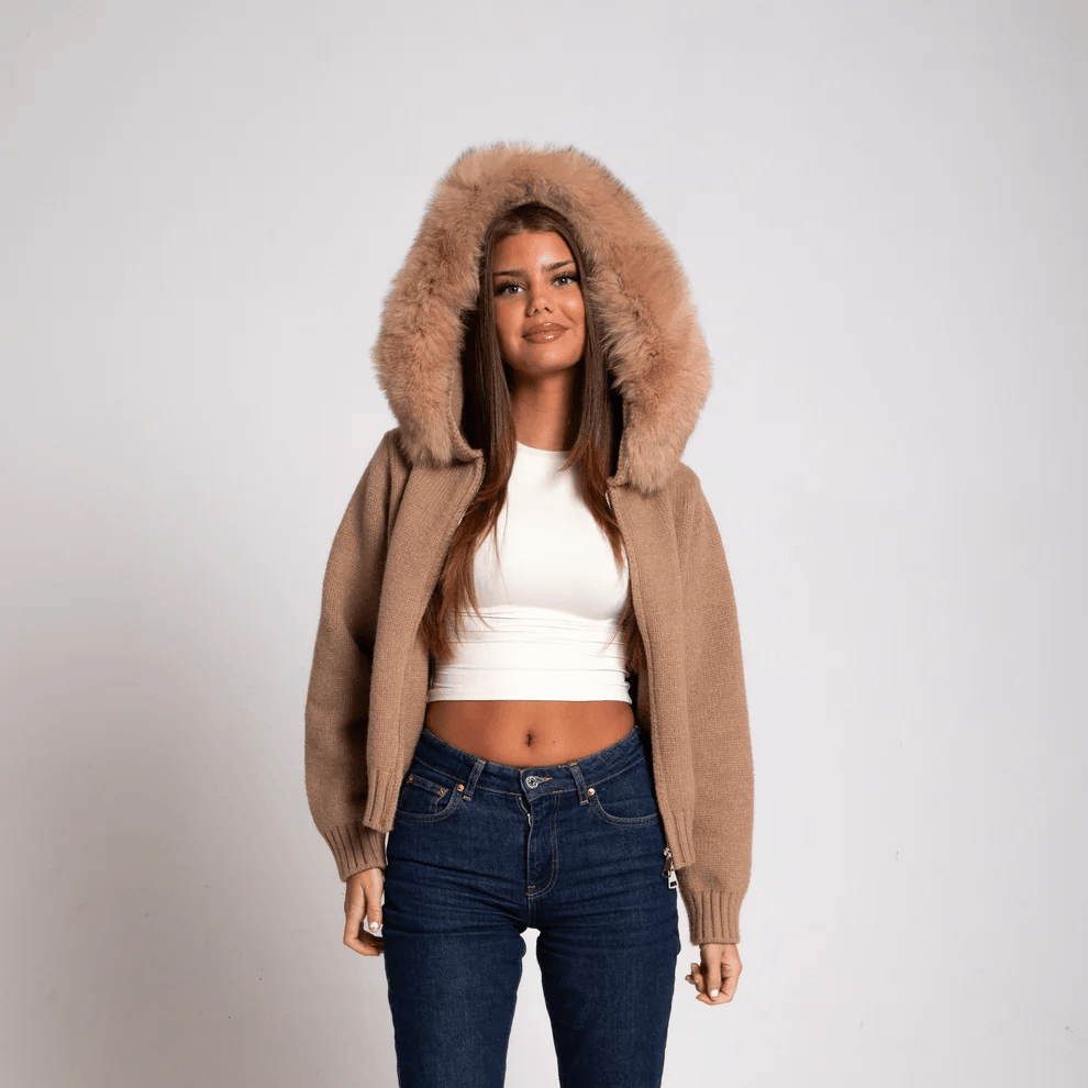 Cardigan Cappuccio a Peluche